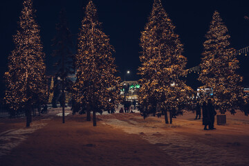 illumination decor of winter city