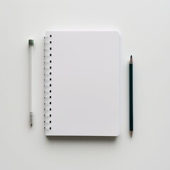 Blank Notepad Mockup on a Clean White Table