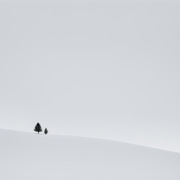 A hill isolated white background. ai generative