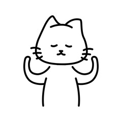 Cat say no. Minimalist cat drawing.