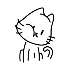 Cute cat. Minimalist cat drawing.