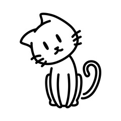 Cute cat. Minimalist cat drawing.