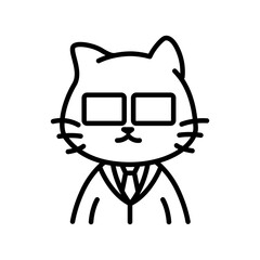 Cat doctor. Minimalist cat drawing.