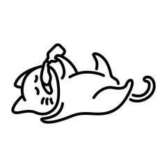 Drunk cat. Minimalist cat drawing.