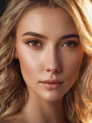 Naklejka premium Portrait of beautiful young woman. Generative Ai