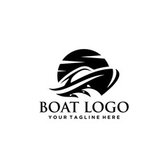 Boat and Sea Logo Sign Design