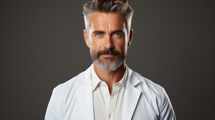 portrait of handsome confident male doctor