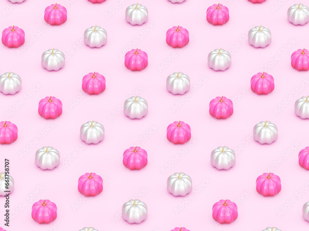 Poster halloween pumpkin pattern background. 3d rendering