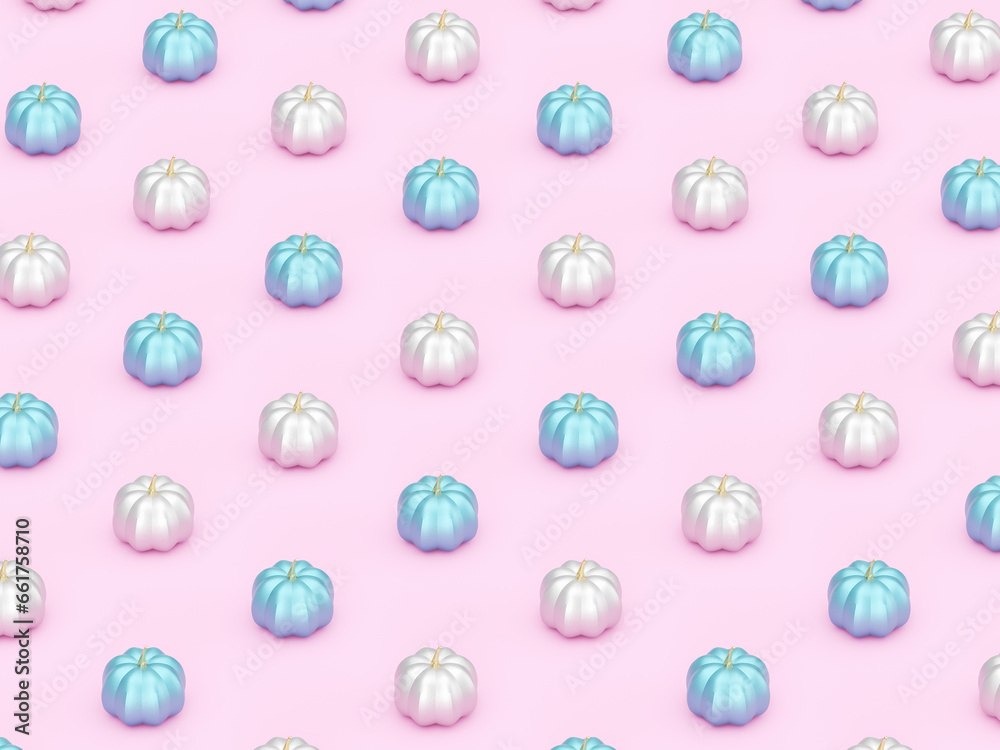 Poster halloween pumpkin pattern background. 3d rendering