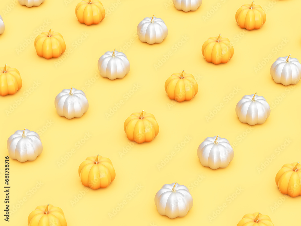 Aufkleber halloween pumpkin pattern background. 3d rendering