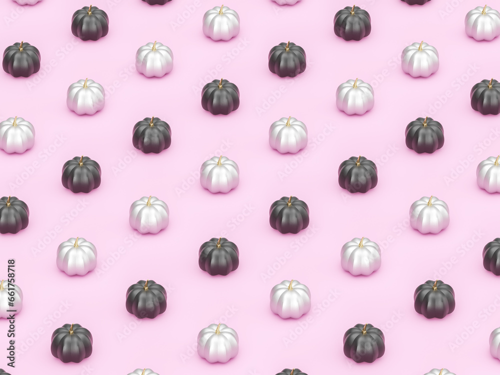 Poster halloween pumpkin pattern background. 3d rendering
