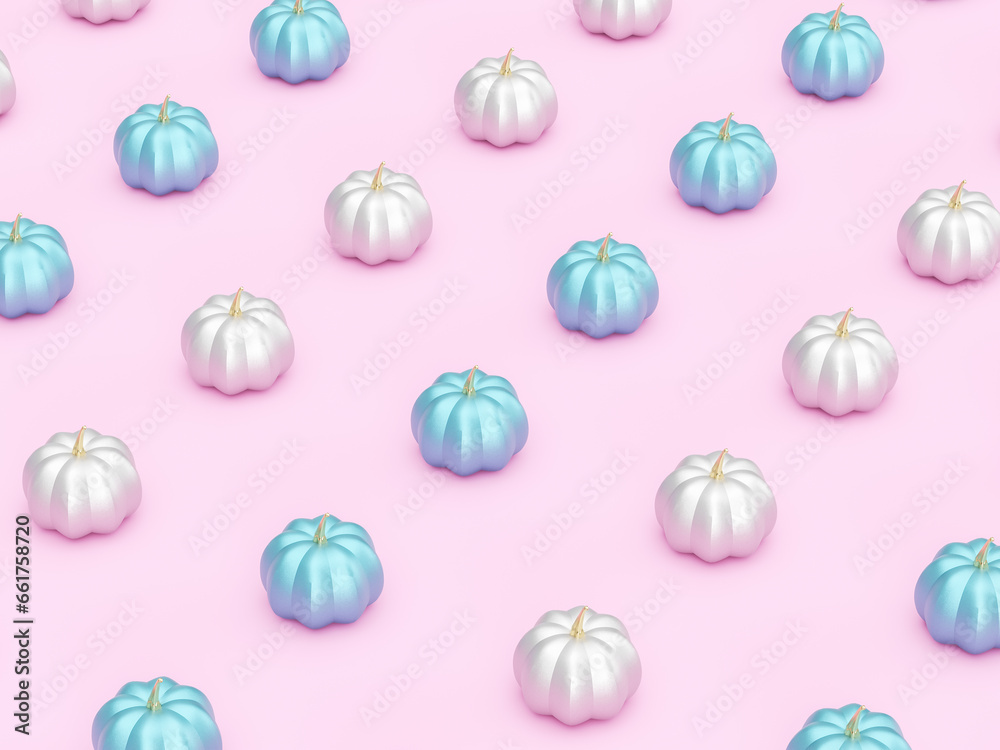 Poster halloween pumpkin pattern background. 3d rendering