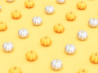 Halloween pumpkin pattern background. 3d rendering