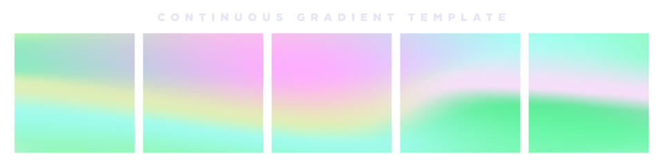 Obraz premium Vibrant pastel Gradient Carousel Ad Template. Continuous Square Card Vector Template. EPS 10. Five gradient backdrops. Perfect for designs, feeds, social media, web, banners. Vector Illustration. 