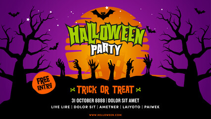 Halloween banner design template