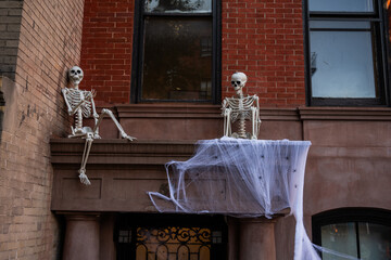 Obraz premium Halloween decoration in a new york city streets