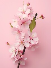 Naklejka premium Pink cherry blossoms,pink sakura,beautiful cherry blossoms pastel pink background. Cherry blossoms are beautiful and pleasing to the eye. Makes you feel relaxed like you're in nature. Generative ai