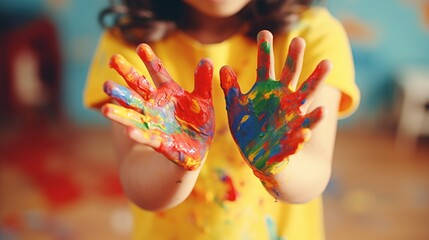 painted child hands generated by AI