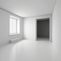 Blank Room with White Wall Mockup