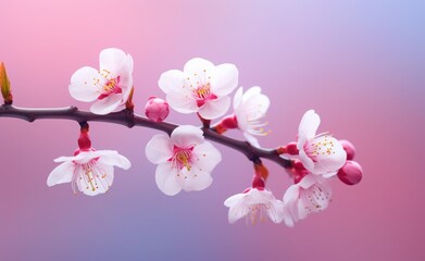 Pink cherry blossoms,pink sakura,beautiful cherry blossoms pastel pink background. Cherry blossoms are beautiful and pleasing to the eye. Makes you feel relaxed like you're in nature. Generative ai