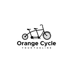 Fototapeta na wymiar Orange Cycle Logo Sign Design