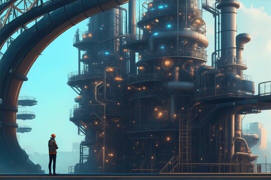 oil refinery factory , factory