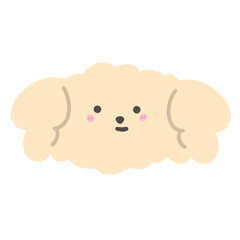 Cute Dog Head Cartoon illustration Cream Poodle Dog Cute Dog Dog Sticker Cute Element