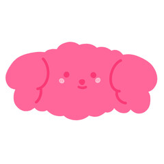 Cute Dog Head Cartoon illustration Pink Poodle Dog Cute Dog Dog Sticker Cute Element