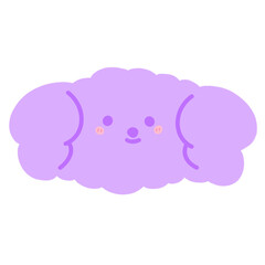 Cute Dog Head Cartoon illustration Purple Poodle Dog Cute Dog Dog Sticker Cute Element