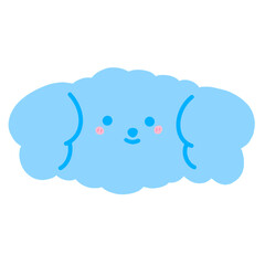 Cute Dog Head Cartoon illustration Blue Poodle Dog Cute Dog Dog Sticker Cute Element