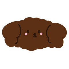 Cute Dog Head Cartoon illustration Brown Poodle Dog Cute Dog Dog Sticker Cute Element