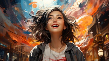 Fototapeta premium Japan Teenager Person Having Fun City, Background Images , Hd Wallpapers, Background Image