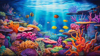 Fototapeta na wymiar Colorful reef landscape