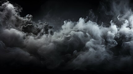 3d white smoke object illustration with dark background - obrazy, fototapety, plakaty