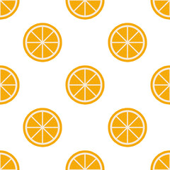 Orange seamless pattern on white background.