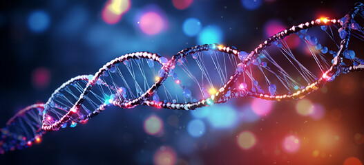 Biotechnology and Agriculture, DNA double helix strand science background.AI Generative - obrazy, fototapety, plakaty