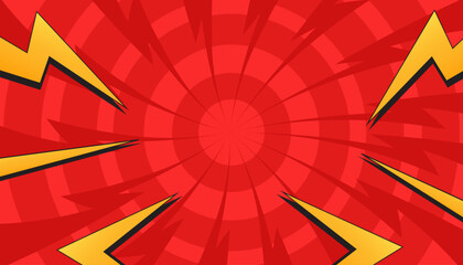 Cartoon comic background, Pop art red comics book cartoon. comic background with dot pattern halftone abstract. Vector halftone illustration. Vintage backdrop for comic superhero text, speech bubble, 