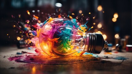 Innovative Explosion Light Bulb of Ideas