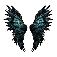 Obraz premium turquoise demon wings isolated on transparent background
