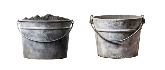 bucket of cement, isolated on transparent background - obrazy, fototapety, plakaty