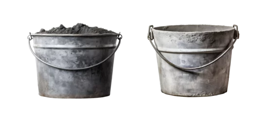 Fotobehang bucket of cement, isolated on transparent background © John