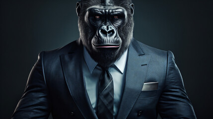 Gorilla dresed in suit