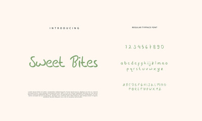 Fototapeta premium Handwritten Script font. Hand drawn brush style modern calligraphy cursive typeface. Hand Lettering and Custom Typography alphabet for Designs: Logo, Greeting Cards, Poster. Vector Brush type set. 