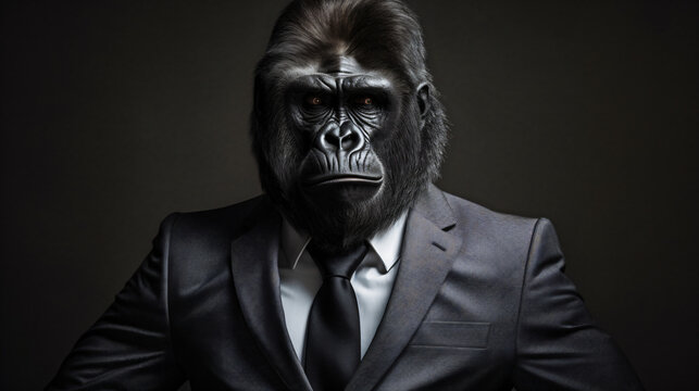 Gorilla dresed in suit