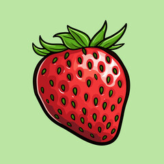 Strawberry. Strawberry hand-drawn comic illustration. Vector doodle style cartoon illustration.