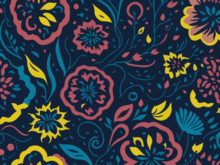 Fototapeta na wymiar A mesmerizing display of abstract floral patterns created using vector graphics.