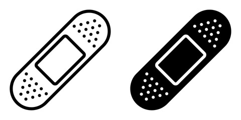 ofvs480 OutlineFilledVectorSign ofvs - band aid vector icon . adhesive plaster sign . medical elastic patch . isolated transparent . black outline and filled version . AI 10 / EPS 10 / PNG . g11823