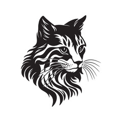 Cat head silhouette vector