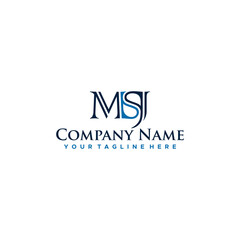MSJ Initial Logo Sign Design Vector Stock