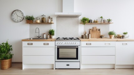 white kitchen with interior generated by AI